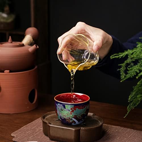 Комплект чаени Чаши HOHCNA Royal Style от 2 парчета Китайска Керамика Чаена Чаша с Емайл, Керамични Чаши с изображение