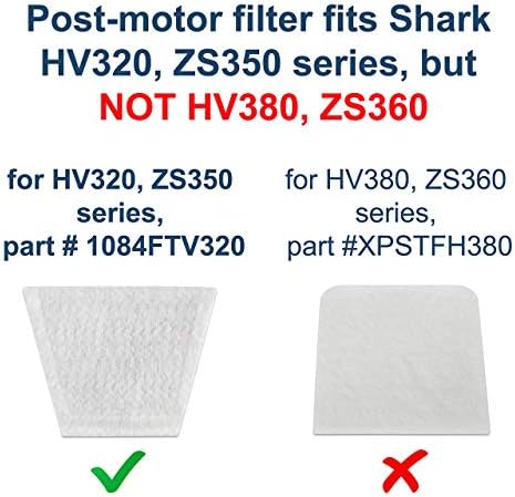 Комплект филтри HQRP от пяна и филц, съвместим с пылесосами Shark Rocket HV319 HV320 HV321 HV322 HV324 HV345 UV330 UV380