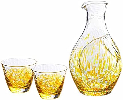 Комплект за студено саке Toyo Sasaki Glass G605-MD03, Цветът на водата, Цвят Ян, Произведено в Япония (Продава се в калъф),