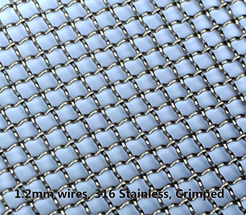 Тъкани ячеистая мрежа, 4 мрежи (кабели 1,2 мм) (от Неръждаема стомана 316L) – Апертура 5,2 мм – метод Иноксии Размерът