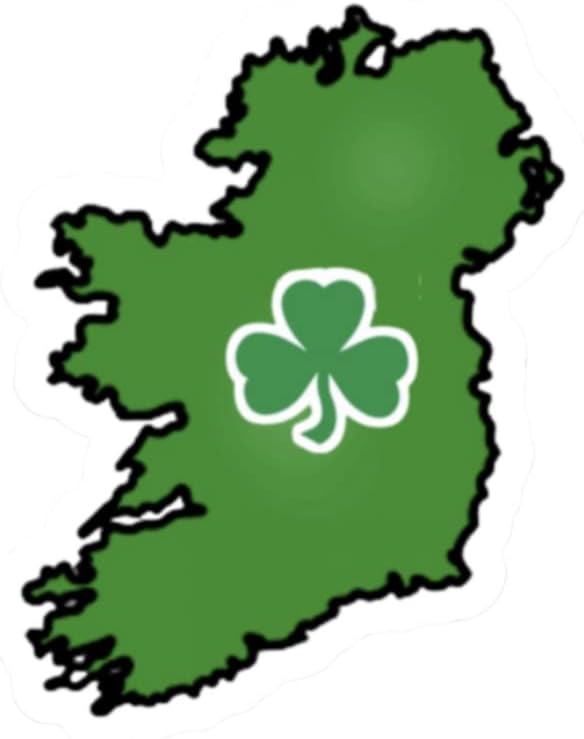 Ирландски Магнит за автомобилен Хладилник, пощенска кутия или Шкафче, Ирландският Карта с Трилистником, Водонепроницаемое