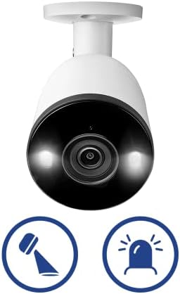 Интелигентна IP камера Lorex 4K Ultra HD с функция за интелигентна детекция на движение, Плюс (2 комплекта) E893AB-2PK