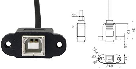 CERRXIAN 50cm Mini USB 5pin Включете към USB Type B 2.0 Женски Удължител За Закрепване на лентата за Пренос на Данни