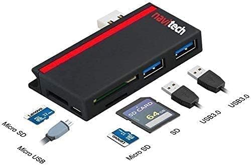 Navitech 2 в 1 Лаптоп /Таблет USB 3.0/2.0 хъб Адаптер/Micro USB Вход SD/Micro SD Четец на карти е Съвместим с лаптоп