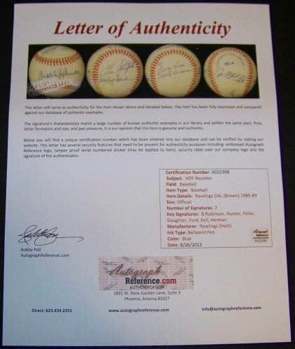 Брукс Робинсън Сом Хънтър whitey Ford Подписа Бейзболен ГАРАНЦИЯ PSA JSA БЪЛГАР - Бейзболни топки с автографи