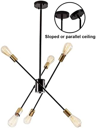 Уточни poblem Черен адаптер за наклон на тавана, определени от 2 лампи на тавана окачване на пантите за висящи полилеи,