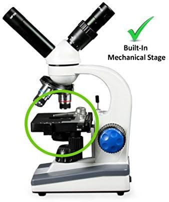Съставен микроскоп входно ниво Vision Scientific VME0018-ST-RC с двойно преглед, Окуляр WF 10x и 25x WF, увеличение 40x—1000x,