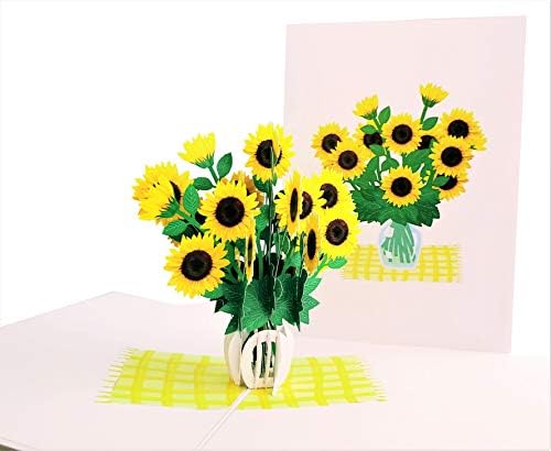 Подаръци И картички Зашеметяващ поздравителни картички със Слънчогледи 3D - за Деня на майката, Подарък за Рожден Ден,
