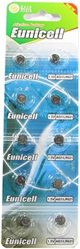 10 Бутон на батерия Eunicell AG1/ 164/364/ LR621 с дълъг срок на съхранение от 0% живак (датата на изтичане на срока