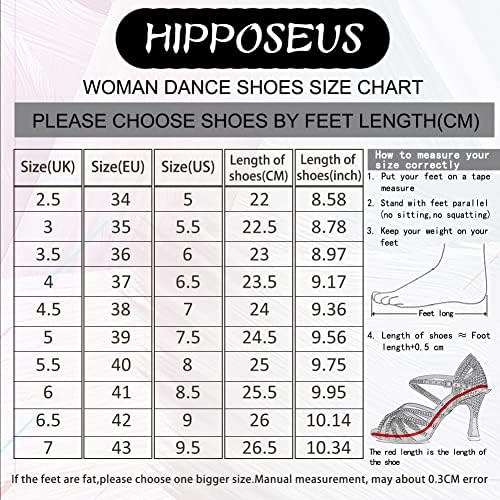 Дамски обувки за латино танци HIPPOSEUS със затворени пръсти дантела, Обувки за практикуване на Бални танци, Салса, Танго,