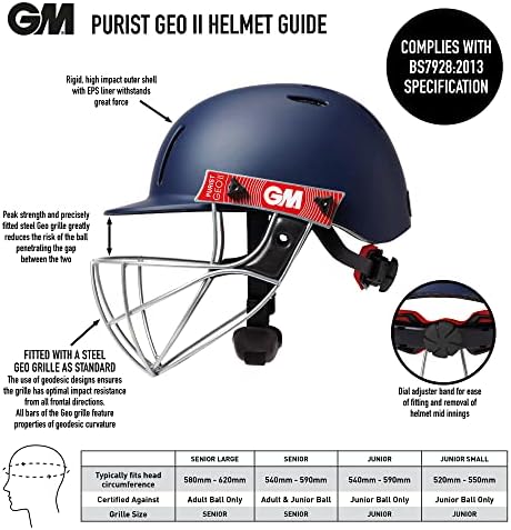 Крикетные каски Gunn & Moore GM (5018) Каска Purist GEO за крикет