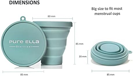 Стерилизатор Менструални чаши Pure Ella - Безопасен за микровълнова фурна, Сгъваем Силиконов препарат за Менструални