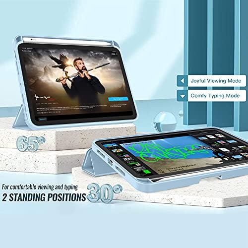 ZryXal Нов калъф за iPad Mini 6 8,3 инча 2021 (6-то поколение) с държач за моливи, smart-калъф за iPad [Поддръжка на