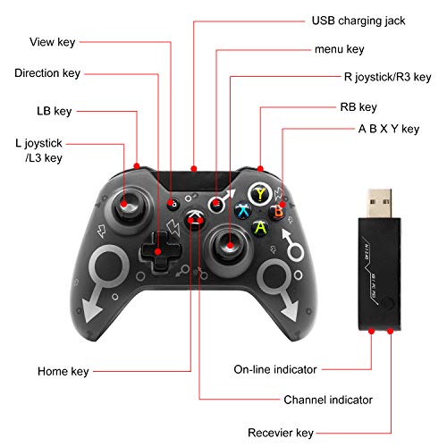 Безжичен контролер Sehawei за Xbox One, Гейм контролер Bluetooth с честота 2,4 Ghz, Щепсела и да играе, дистанционно