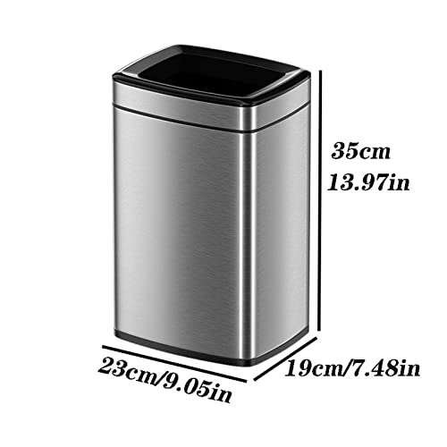 Кофа за боклук ZALORD 8L Лесно Луксозно Кофа за Боклук от Неръждаема Стомана, Без капачки Тясна Форма За Всекидневна