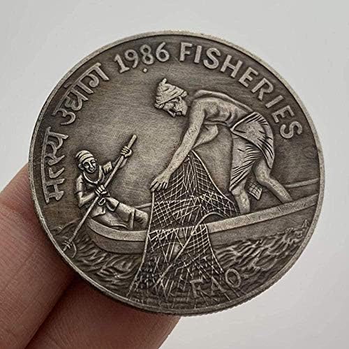 1986 Блуждающая Монета Рибар Античен Месинг Стара Сребърен Медал Са Подбрани Монета Занаят Мед Сребърна Монета Възпоменателна