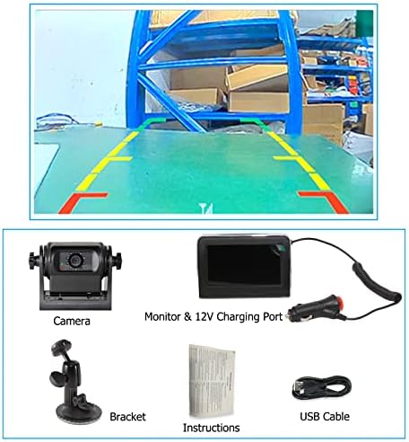 EWAY WiFi Безжична Камера с Магнитна Сцепкой, Резервната Камера за Задно виждане, 4,3-инчов LCD монитор, Дисплей за Ремарке