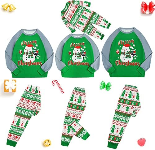 Коледни Семейни Пижами DIYAGO, Еднакви Комплекти с Любимите герои Тениска с дълги ръкави и Панталони, нощница, комплект
