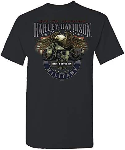 Harley-Davidson Military - Мъжки Опушен-Сива тениска С графичен дизайн - Overseas Tour | Eagle Bike