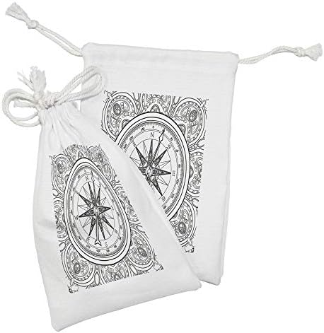 Текстилен Калъф Ambesonne Compass, Комплект от 2 теми, Боядисани ръчно Роза на Ветровете в Линейно Художествен стил,
