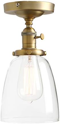 Тавана лампа Permo Vintage Industrial с всички настилки на Стена, Окачен Лампа с Абажуром от Прозрачно Стъкло с Овални