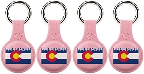 Флаг на щата Колорадо е Съвместим с Калъф AirTag с Брелоком GPS За търсене на предмети и Аксесоари с Ринг за ключове