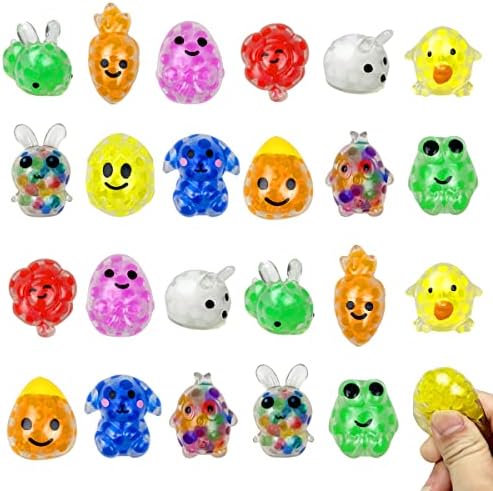 Anditoy 24 Опаковки Мини Водни Мъниста Великденски Яйца Играчки за Облекчаване на Стреса, за Момчета И Момичета, малки