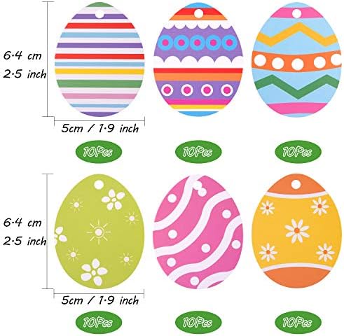 ТУПАРКА, 60 бр., Цветна Хартиена модел Великденски яйца с Шнурком, Великденски декорации, за деца, за да се цветове за