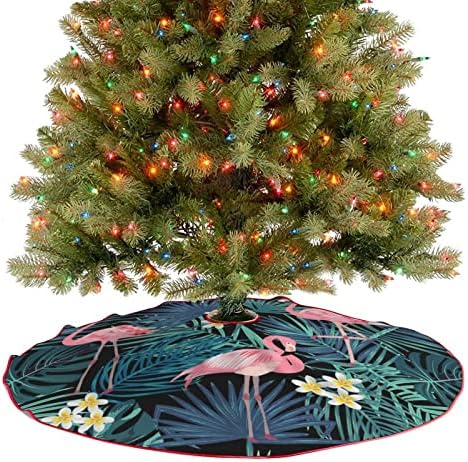 Тропически Модел с Фламинго, Пола, за Елхи, Коледна Украса Дантела, Подложка за Коледната Елха, Празнична Украса