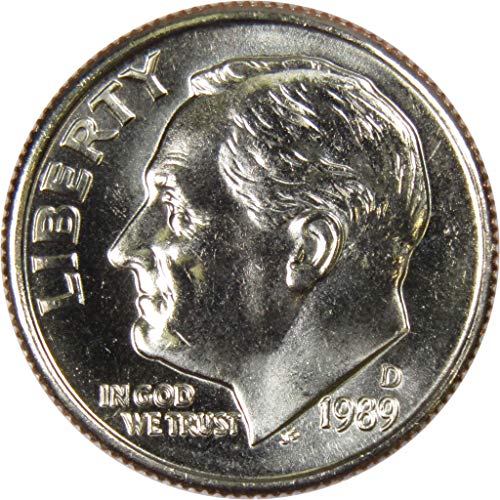 Монета от 1989 г. D Roosevelt Dime BU, Без да се позовават на Монетния двор на Щата 10в Монета на САЩ са подбрани