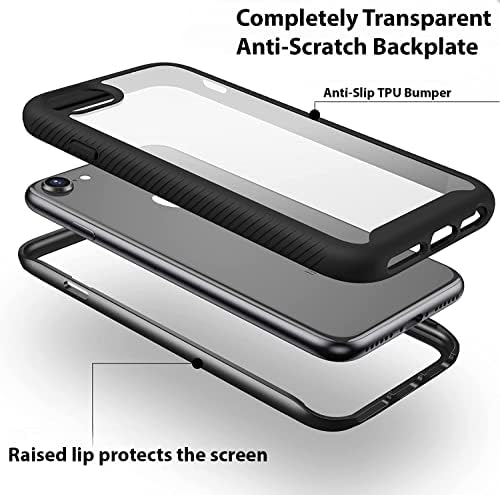 Прозрачен калъф CellEver за цялото тяло iPhone SE 2020 iPhone 7/8, Сверхпрочная защита с противоскользящим броня от TPU