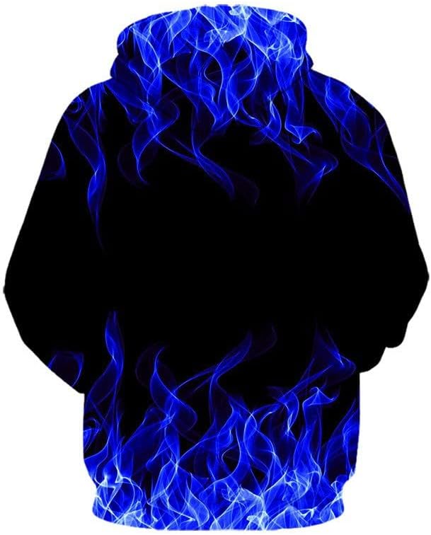 Мъжки Блузи, Мъжки Модерен Есенно-Зимния Пуловер С дълги Ръкави и Качулка, Гори Пламък