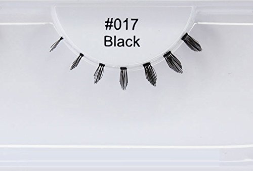 Елегантни мигли #017 Черна фалшиви мигли (Тройната опаковка - 3 двойки) | е Много Кратко, Бодлив Човешка Коса Под Миглите на Долните мигли