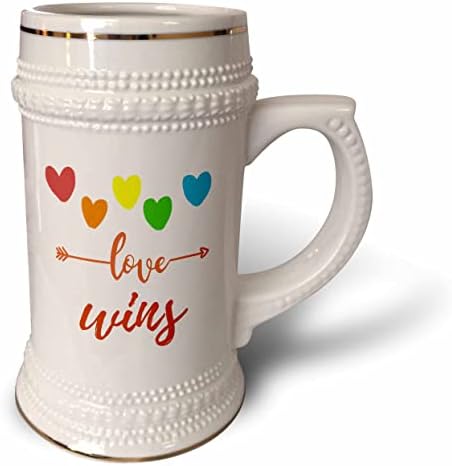 3. Цветна и творческа чаша love победи с принтом във формата на сърца - 22 грама Stein Mug (stn-362727-1)