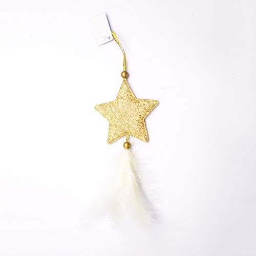 Сезонна декорация, 2 опаковки Аксесоари за Коледната елха, Украса на сцената, Стил: Петолъчна звезда. (Цвят: Златен)
