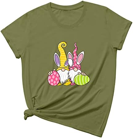 Забавна Тениска на Ден на Великден, за Жени, Къс Ръкав, през Цялата Деколте, Забавни Тениски с Графичен Принтом, Върхове