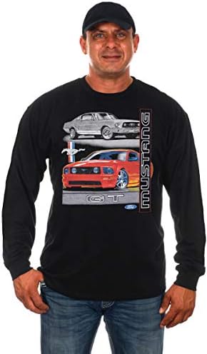 Мъжки t-shirt Ford Mustang GT от JH DESIGN GROUP Черен на цвят с дълъг ръкав
