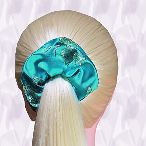 Китайски Сатен Дъвка за коса с Дракон от Брокат Премиум-клас, Многоцветен Титуляр за cauda equina, Дъвка King, Произведено