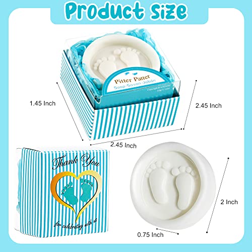 Спомени за гостите с посочване на пол - 48 опаковки на сапун с аромат на детски крачета - Централните елементи за декорация