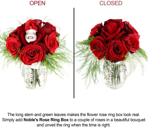 Кутия за пръстени от Благородна Роза с Led подсветка за Годежни пръстени за Предложение за брак или Специални случаи