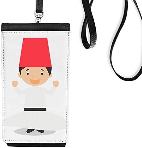 Бял Въртящ се Cartoony Телефон-Чантата с участието на Дервиша, Чантата, Окачена на Калъф За Мобилен Телефон, Черен Джоба