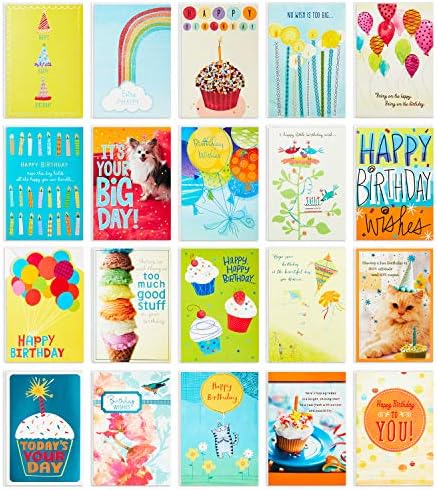 Гама от поздравителни картички Hallmark, 20 Картички за Пликове (Кутия-органайзер за попълване на опаковки, картички)