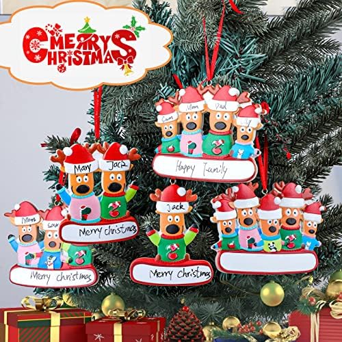 Персонални Коледни украси 2022, Обичай Членове на семейството на Елен от 1-5 Украса за Коледни елхи, Индивидуални Декорации