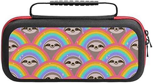 Честит Ленивец Rainbow (1) Калъф За Носене Чанта За Съхранение на Ключ Пътна Обвивка, Калъф за Аксесоари и Игри