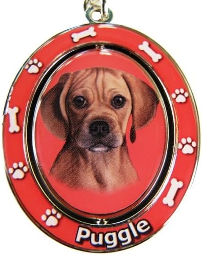 Ключодържател Puggle Spinning Пет Key Chains Двустранен Въртящ се Център на лицевата страна Puggles е Изработен От висококачествен