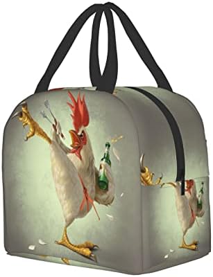 Aao-S745 Забавни Чанти за Обяд с Пилешко За Жени, Преносим Чанта-Хладилник, Голяма Множество Случайна Кутия за Обяд С