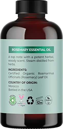 Органични масла от розмарин и Арганы - Сертифицирано Органично Етерично масло от розмарин за коса, Плюс Органично Арганово