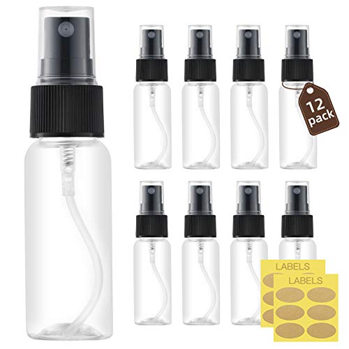 LISAPACK Малък пластмасов инхалатор на 1 унция (12 опаковки), празно Мини-пръскачка с фин мъгла, Малък пулверизатор за