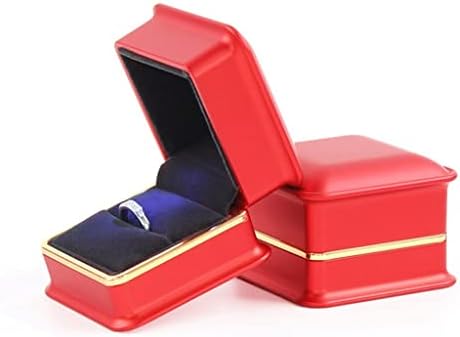 CXDTBH Сватбена кутия за пръстени с led подсветка, за Годеж, Луксозен Подарък кутия-органайзер за бижута с Пиано Боя