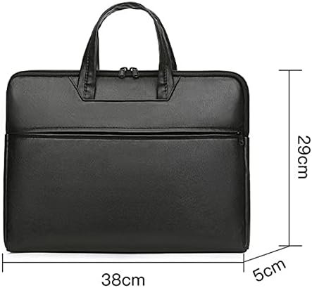 Портфолио ZLVWB, Кожена Мъжка чанта, Офис и чанта за лаптоп, Черна чанта-портфейл за документи, Дизайнерска чанта (Цвят: D, Размер: 38*29* 5 см)